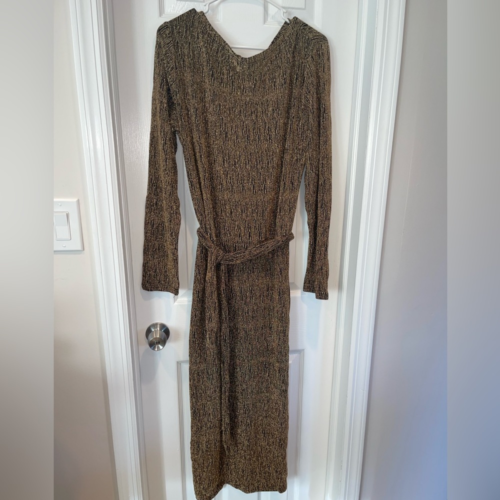 Women's Long Sleeve Bodycon Sequin Midi Dress